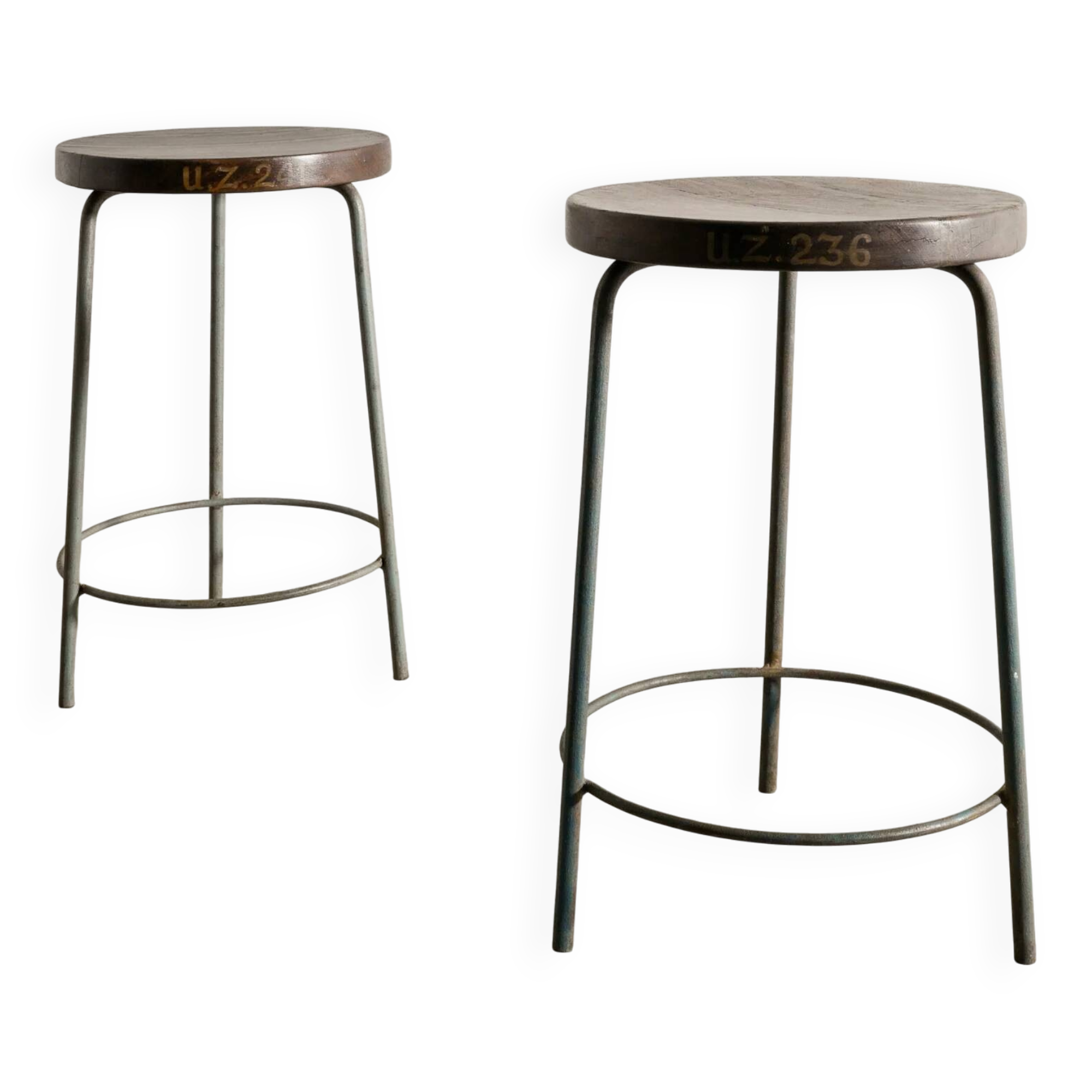 Pair of Mid Century Wooden High Bar Stools by Pierre Jeanneret, 1950s