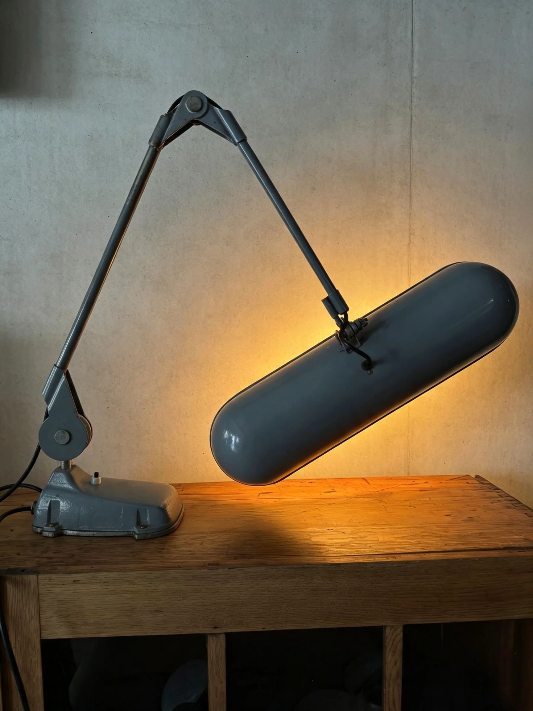 Large 1960s task lamp by Ernst Rademacher for Rademacher GmbH