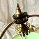 1950s pendant light in green lacquered metal and brass