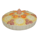 Magnificent fruit tart dish in slip signed "What's Vincent Cadeaux