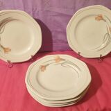 Series of 6 Schonwald Germany flat plates Art Nouveau decor