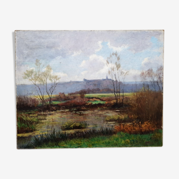 Paysage de Liverdun en Lorraine Louyot Henri