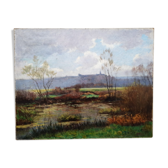 Paysage de Liverdun en Lorraine Louyot Henri