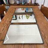 Metal triptych mirror from the 1950s