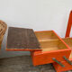 Orange wooden sewing box 1960 1970