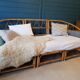 Canapé rotin vintage 3 places, 3 modules- possibilité banquette et chauffeuse