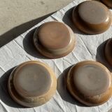 11 assiettes creuses artisanales vintage en grès mat