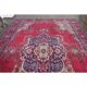 1970s Vintage Persian Handmade Wool Cotton Pink Area Rug  282x397