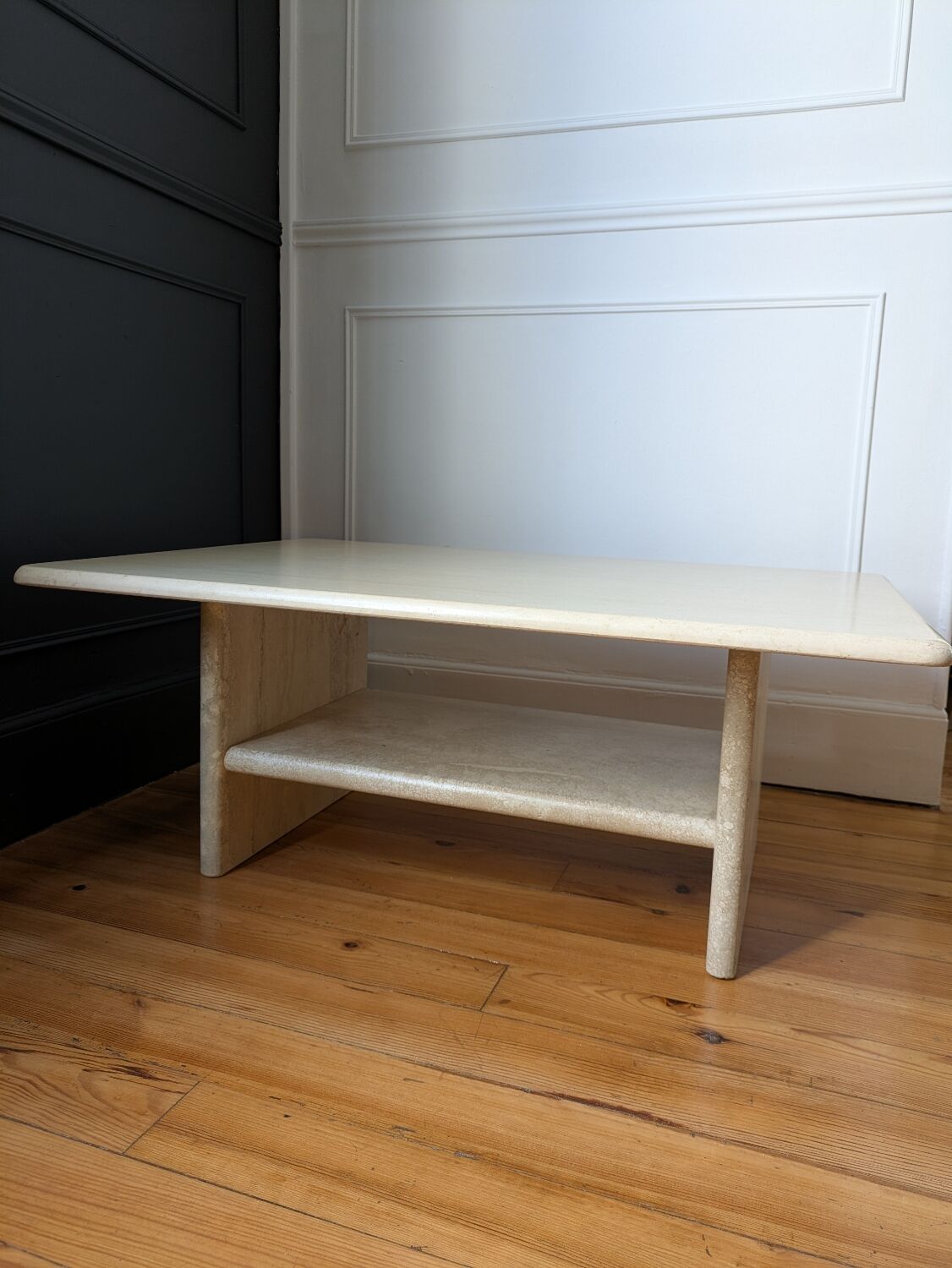 Vintage coffee table in travertine