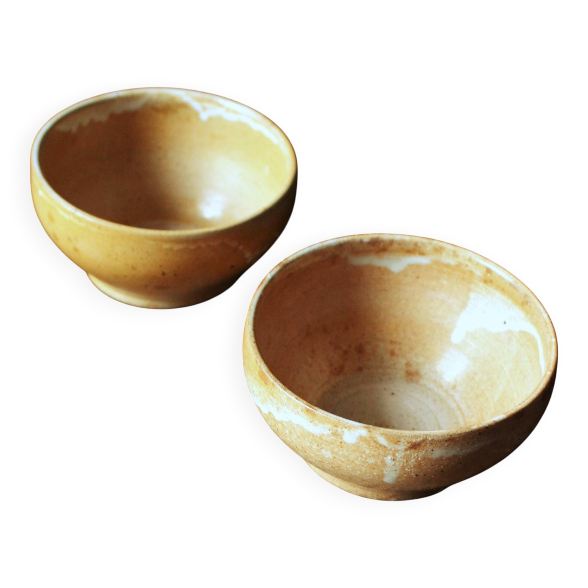 Lot of 2 vintage marbled stoneware bowls