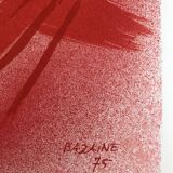 Jean bazaine, monograph in red, 1975. original lithograph