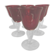 Set de 6 verres soufflés bullés rouges à pied