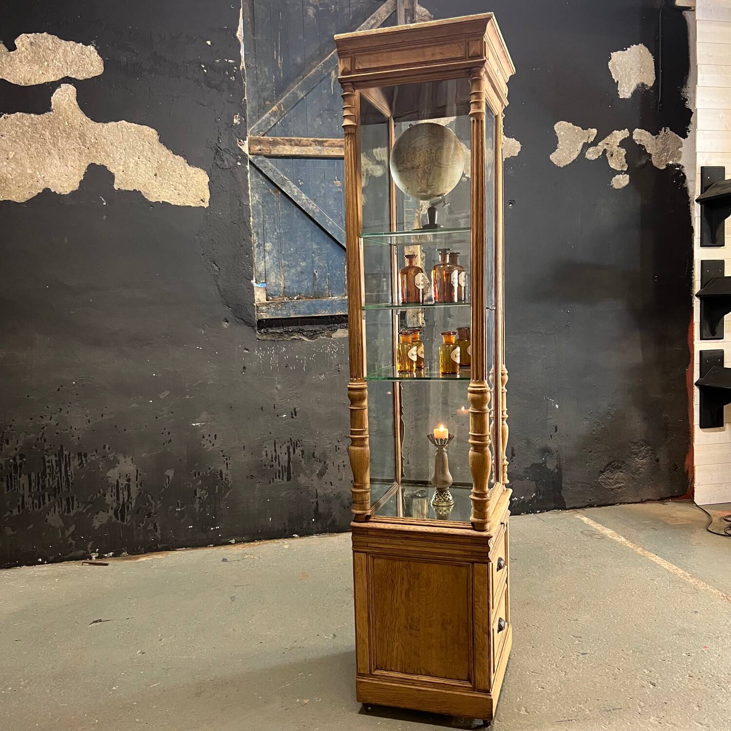 1920 oak museum display case