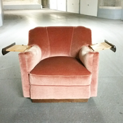 Fauteuil club art deco années 30/40 à système tablettes
