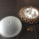 Round ceiling lamp in frosted glass art deco style