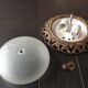 Round ceiling lamp in frosted glass art deco style