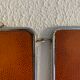 Mirror triptych barber orange rust vintage 1960 - 24 x 59 cm