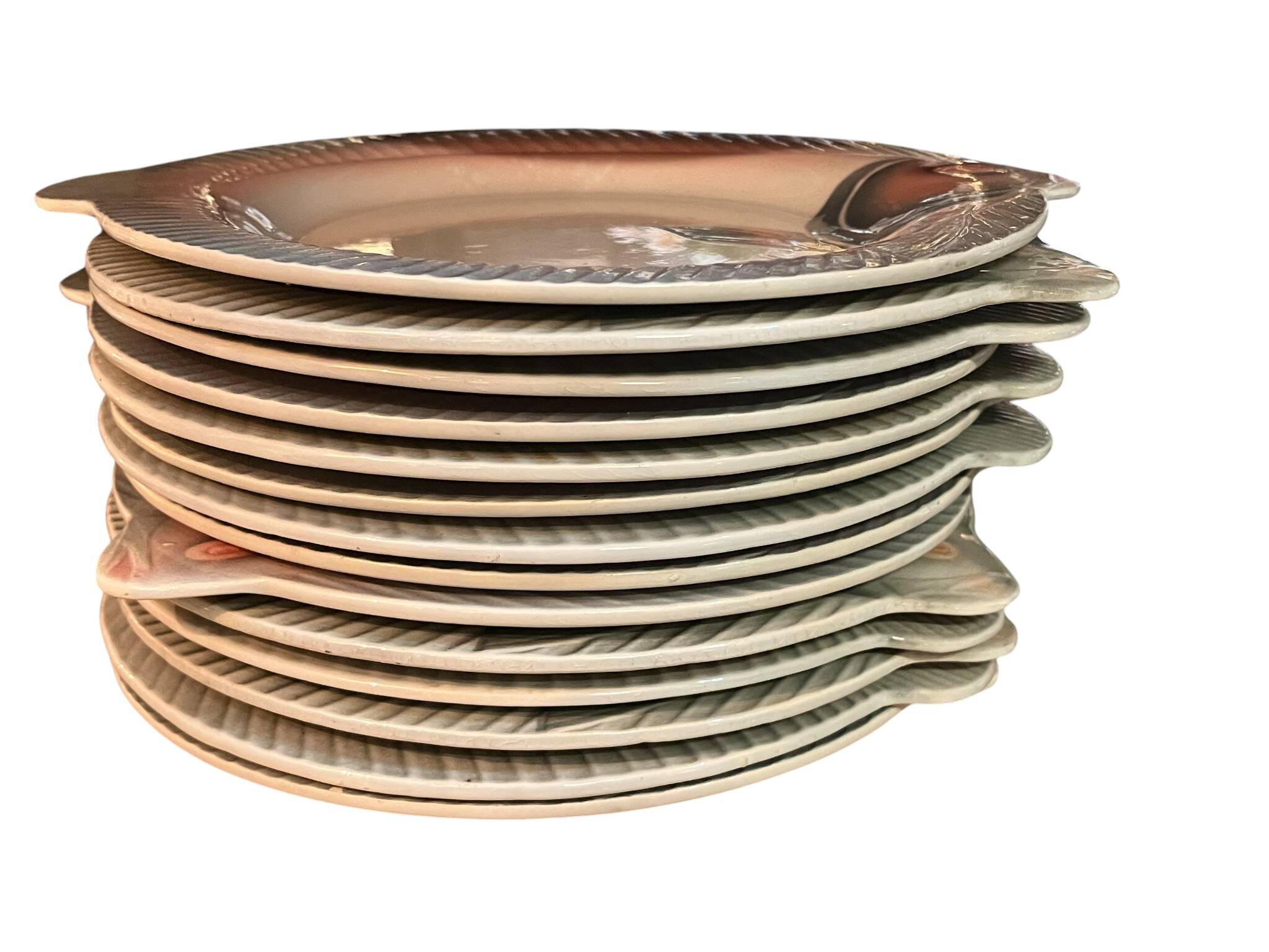 Sarreguemines Digoin, 16-piece Art Deco fish service circa 1930