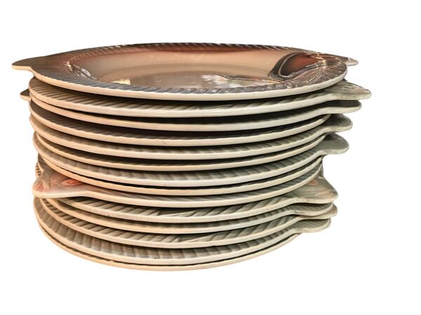 Sarreguemines Digoin, service à poisson 16 pièces art déco vers 1930