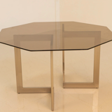 Dining table "two legs" octagonal metal 70's