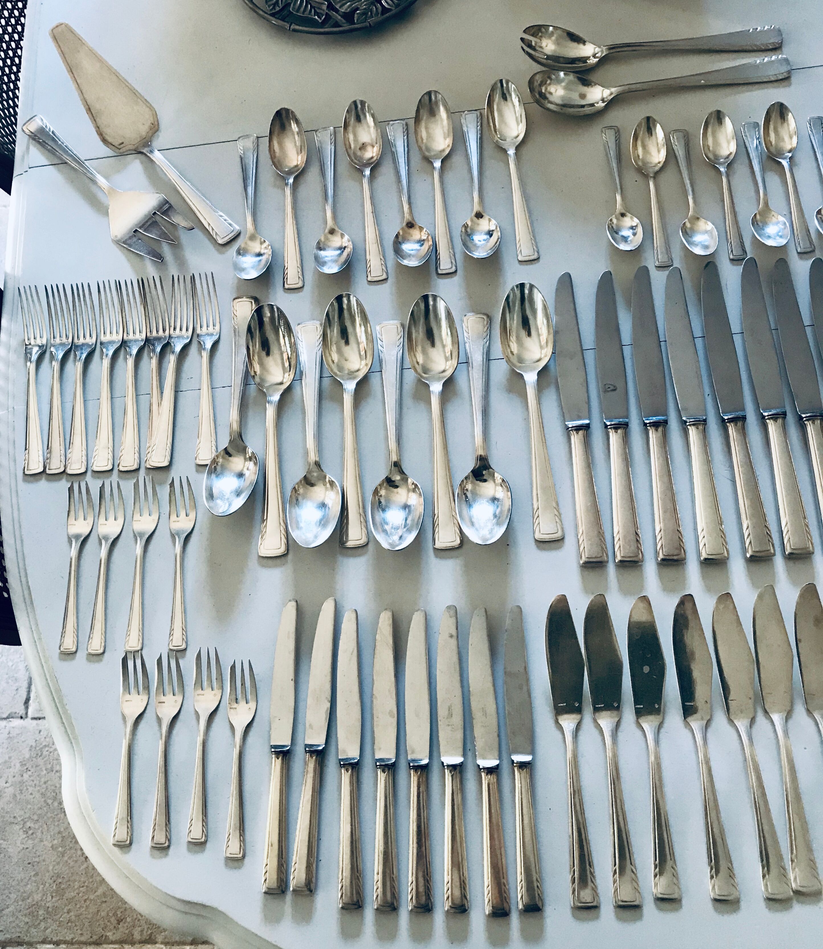 Art Deco Silver Metal Housewife J.Perrin