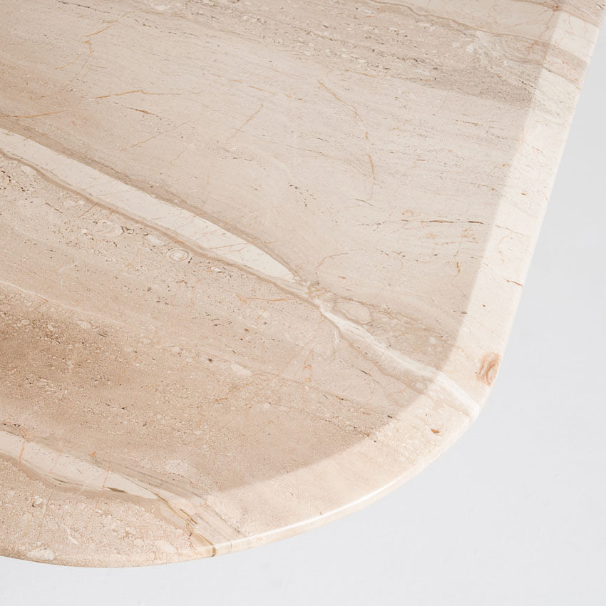 Vintage dining table. Travertine marble. Italy, 90s.