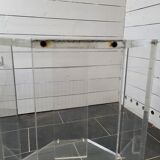 Octagonal side table in transparent plexiglass from the 70s