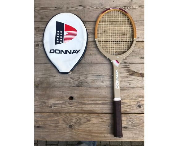 Old lady ace wood and leather vintage tennis racquet | Selency