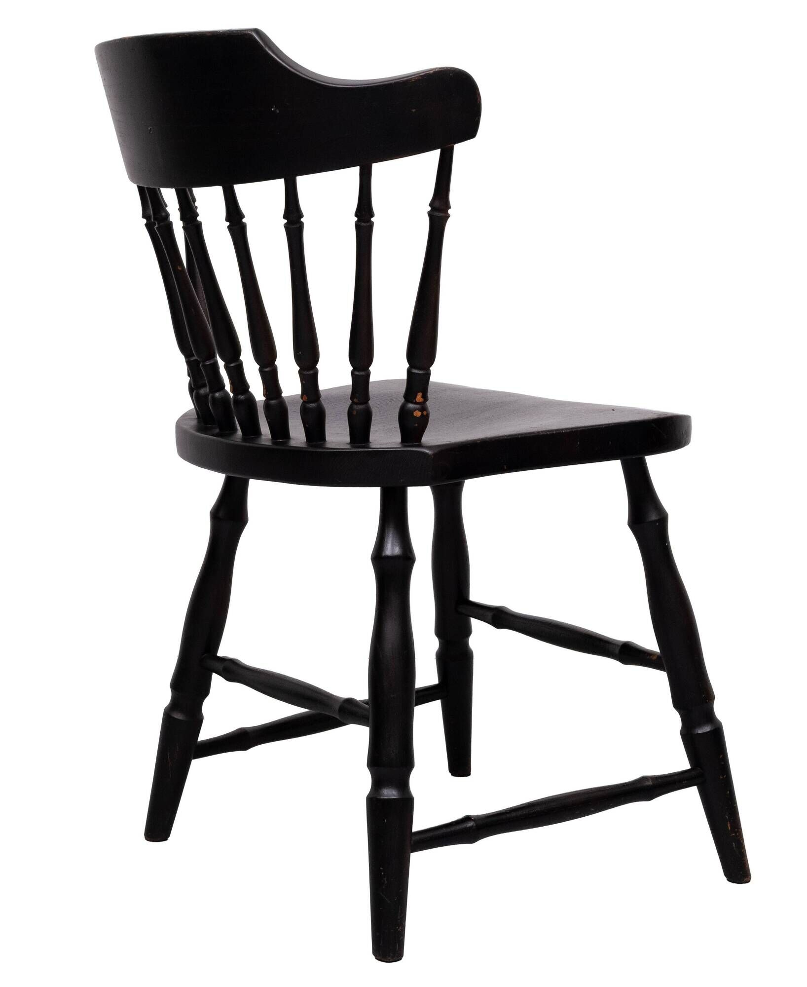 set of 6 Black Oak Windsor style Spindle-back dining chairs. Holland