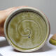 Decorative pot vintage two-tone glazed stoneware spice box handmade signed