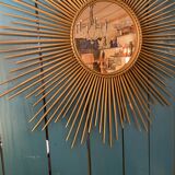 large format brass sun mirror