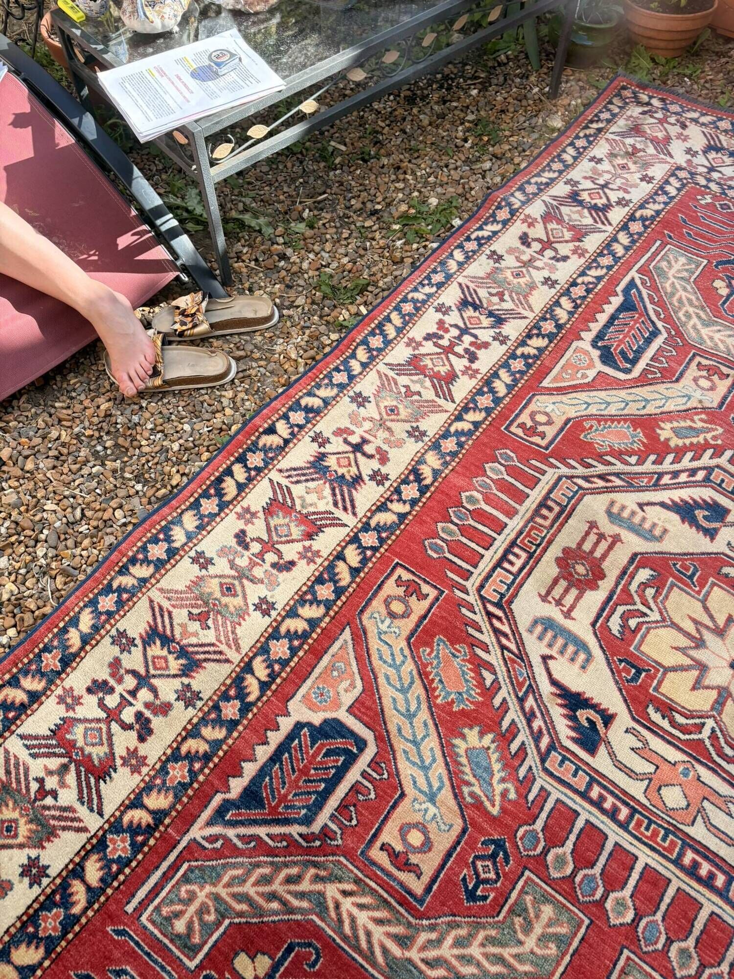 Antique Caucasian Shirvan carpet from the late 19th century, handmade wool, 183x275cm.