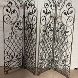 20th century wrought iron four-leaf partition