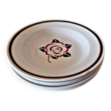Deep plates Sarreguemines Noyon, black burgundy colour.