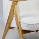 Pearl Boucle & Oak Armchair by Józef Chierowski, 1970s