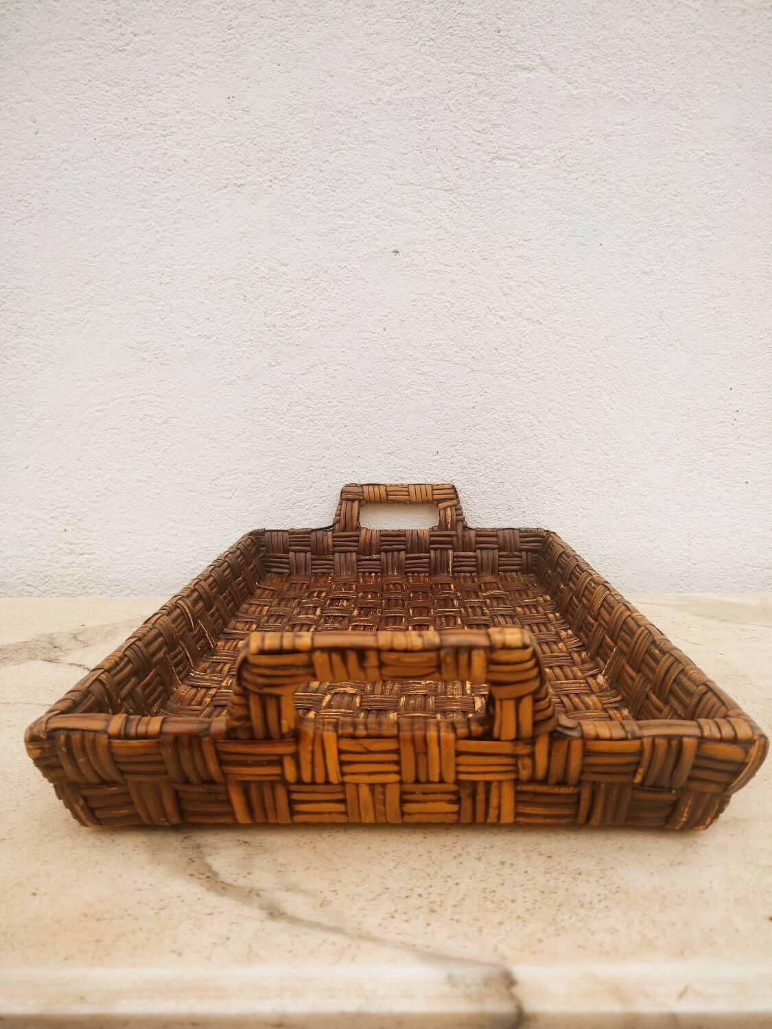Woven rattan tray
