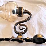 Wall lamp with vintage smoked engraved globe