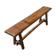 Solid oak farmhouse bench 140cm for rustic farmhouse table 1950