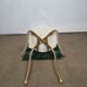 Chaise pied doré courbé cordé simili-cuir