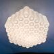 Set of three mid-century milk glass flush mounts or wall lights, Czechoslovakia