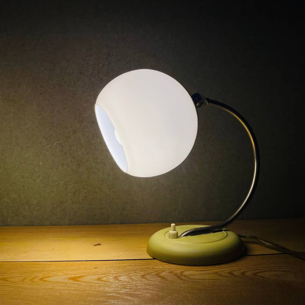 Pink glass 60s table or wall sconce lamp