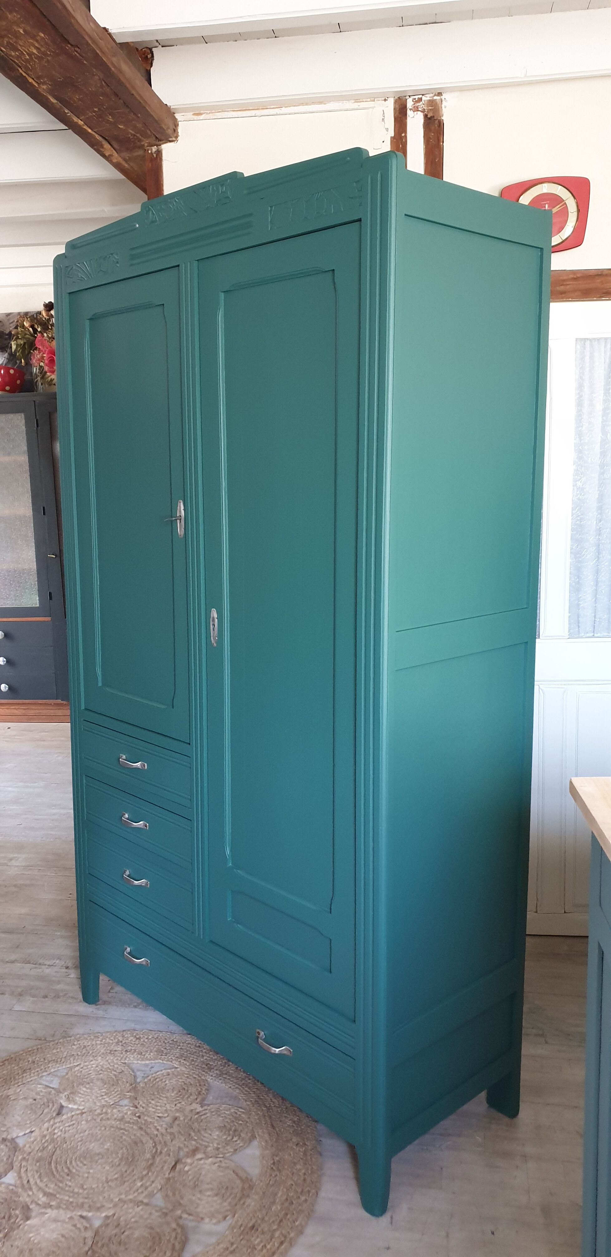 Parisian wardrobe in solid wood