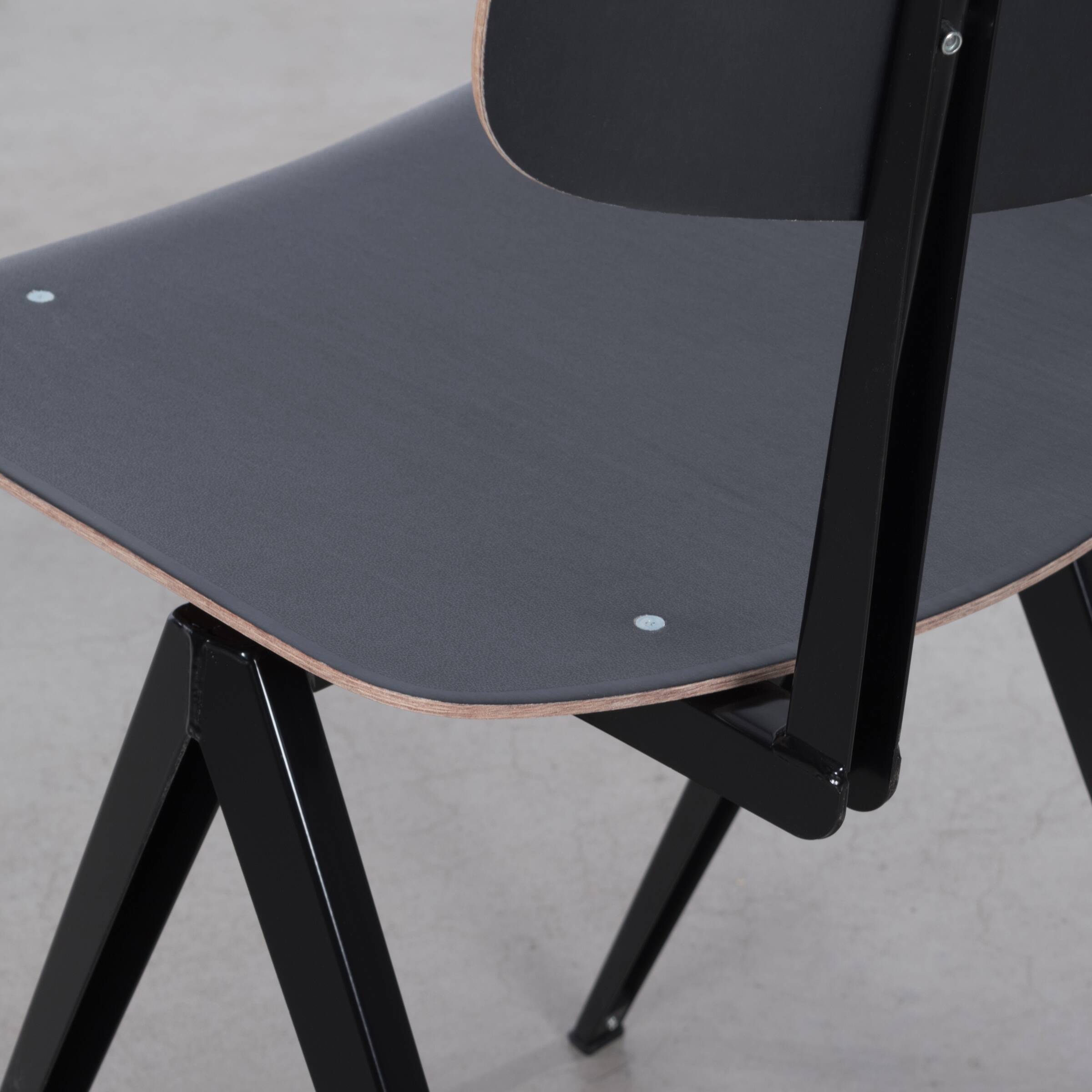 Industrial Galvanitas S16 Dining Chairs in Black, Netherlands