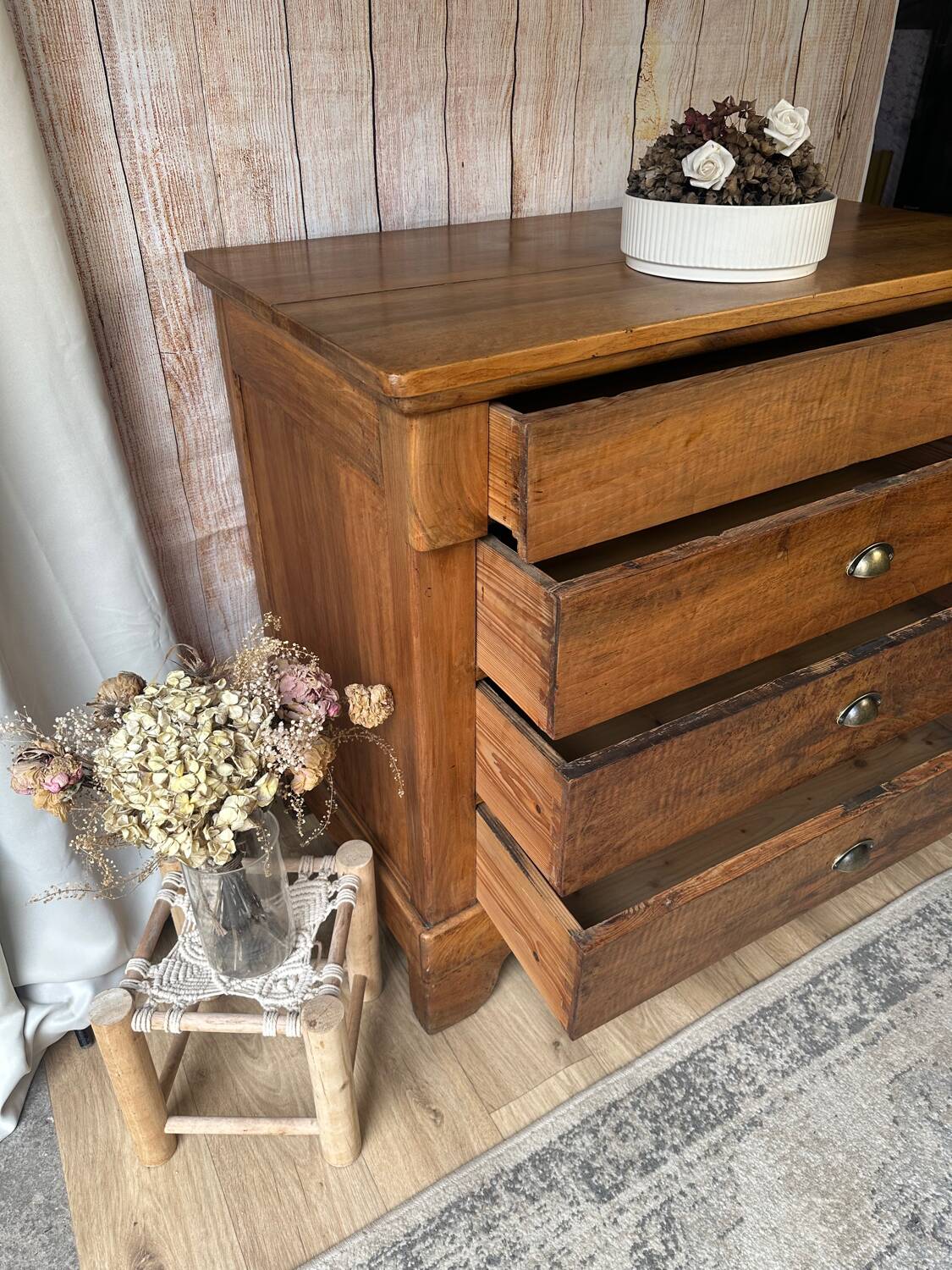 Rustic solid wood chest of drawers