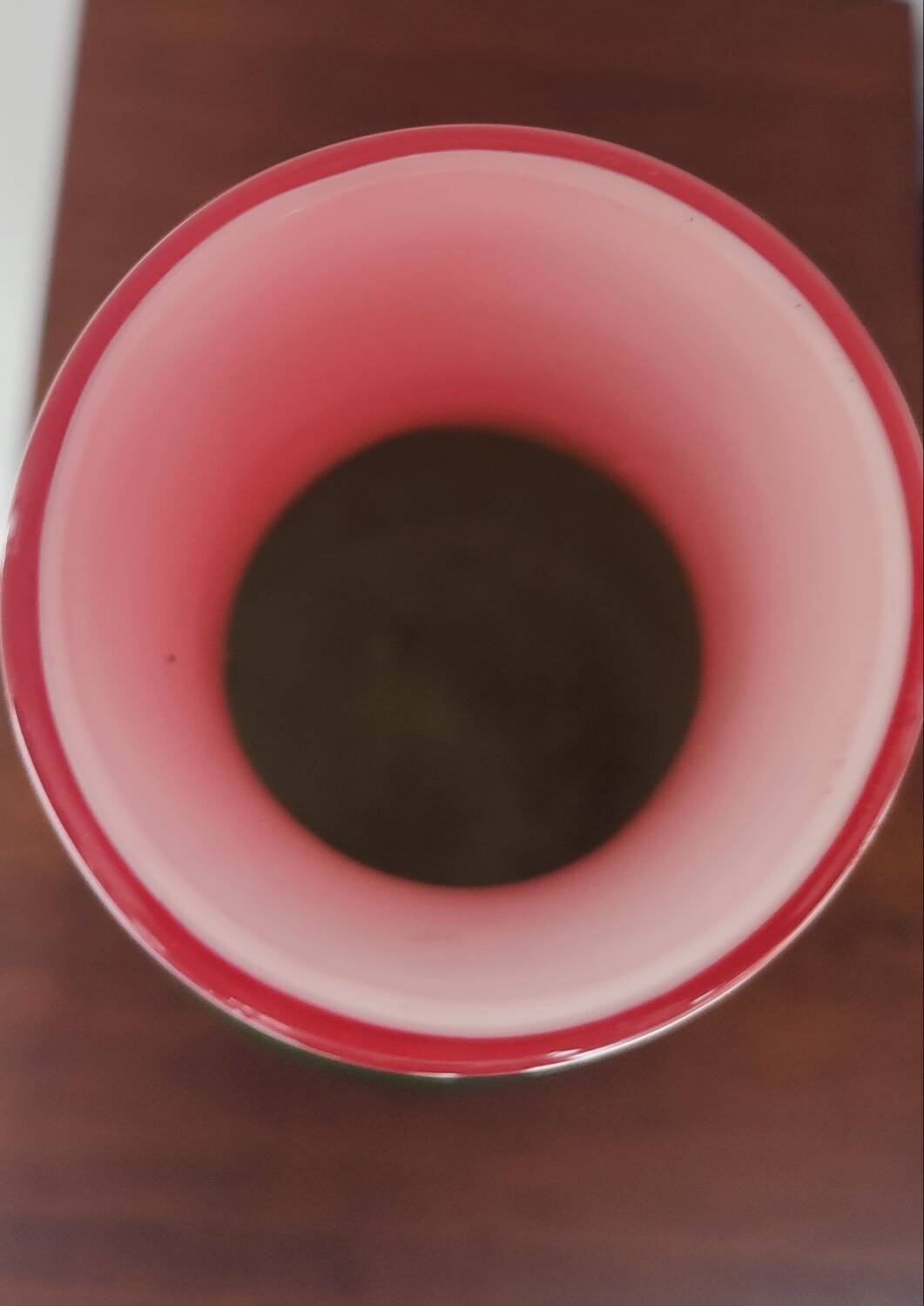 Tricoloured domed vase in thick glass