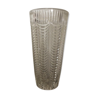 Old vase in chiseled glass