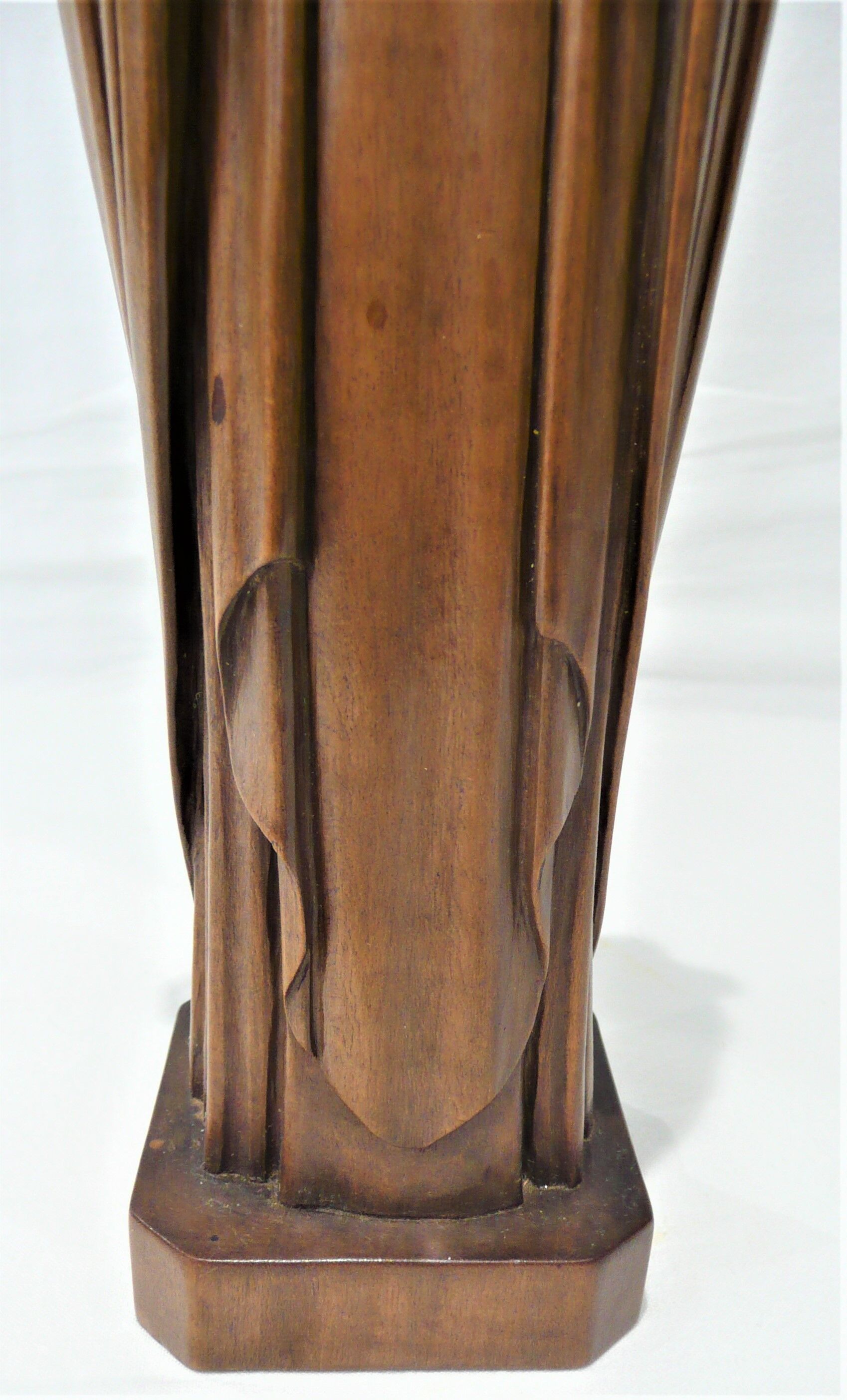 Sculpture wood virgin and child signed