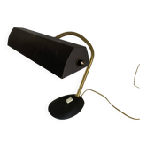 Vintage 1960s black and gold Aluminor banker lamp - 45cm
