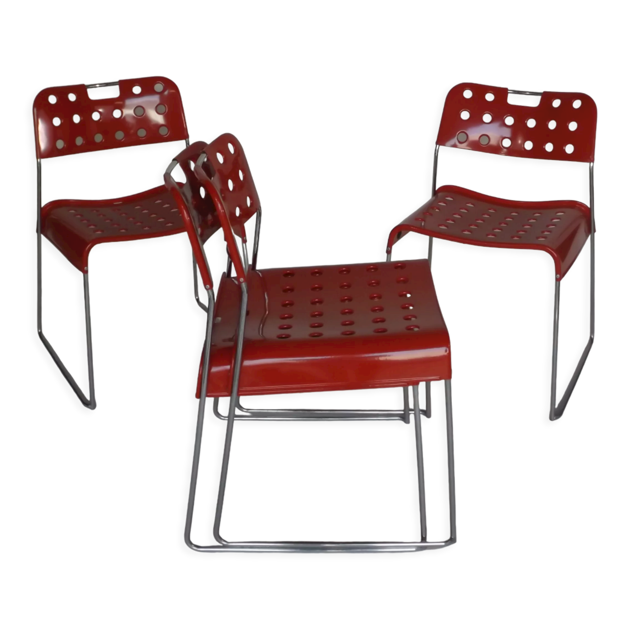 4 chaises "omstak" de Rodney Kinsmann par Bieffeplast, Italie, 1970