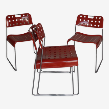 4 "omstak" chairs by Rodney Kinsmann by Bieffeplast, Italy, 1970